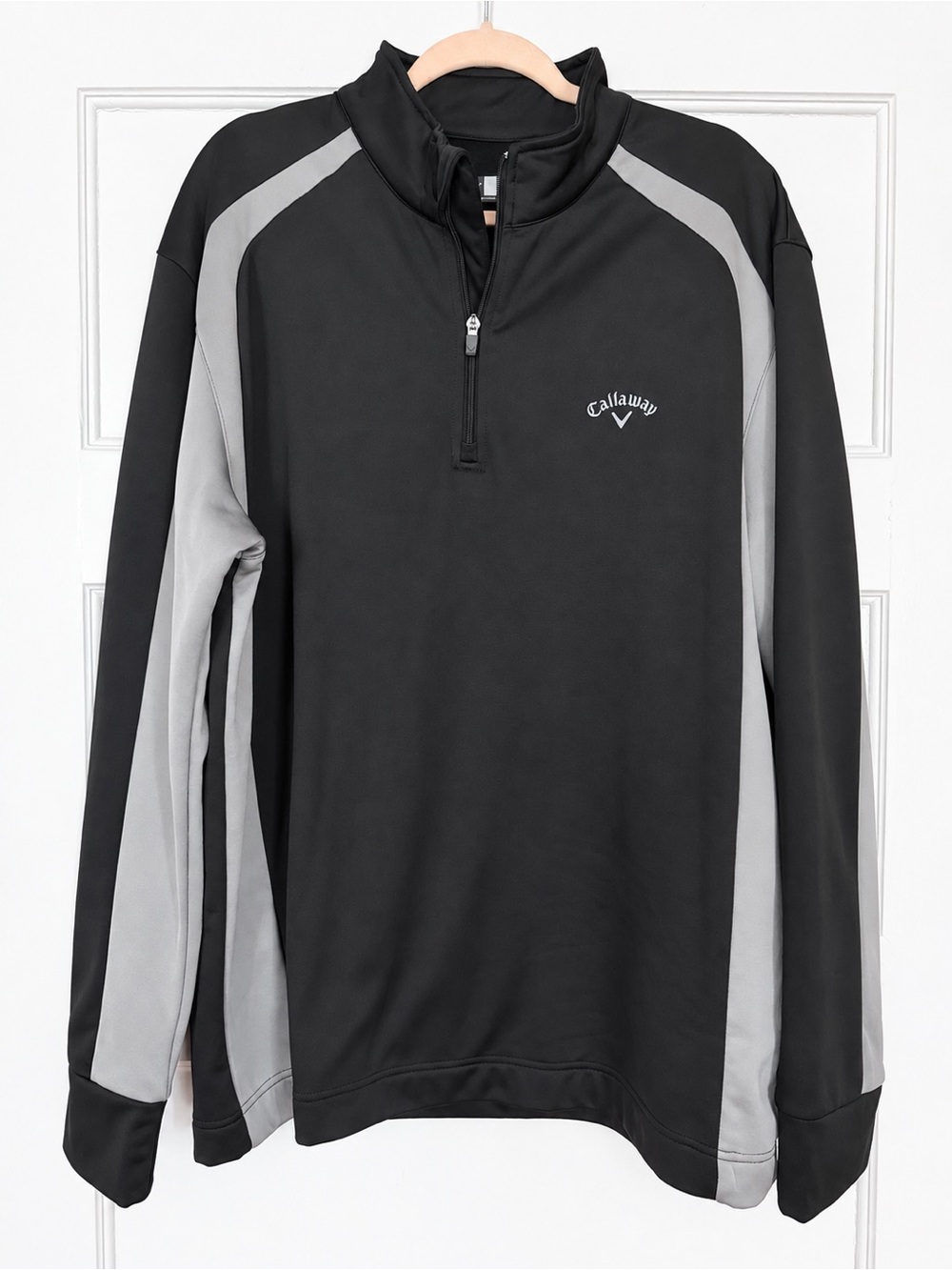Callaway Men’s XXL 1/4 Zip Golf Pullover Black Gray Performance Long Sleeve